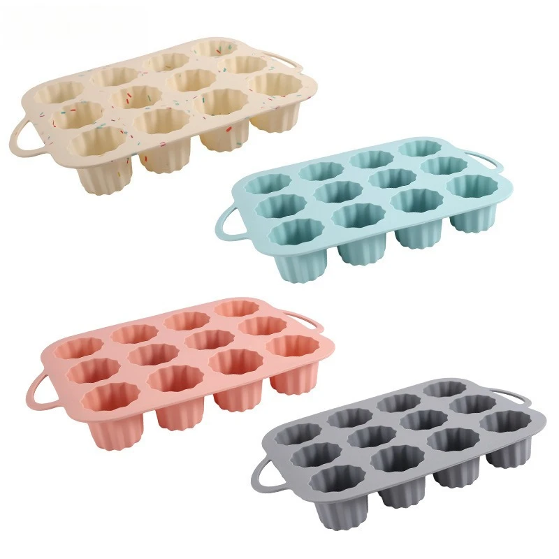 Il nuovo 12 Stampo in silicone consecutive Stampo per cioccolato Torta da forno Pizzo Piccola teglia cilindrica per mousse Stampi per gelatina budino
