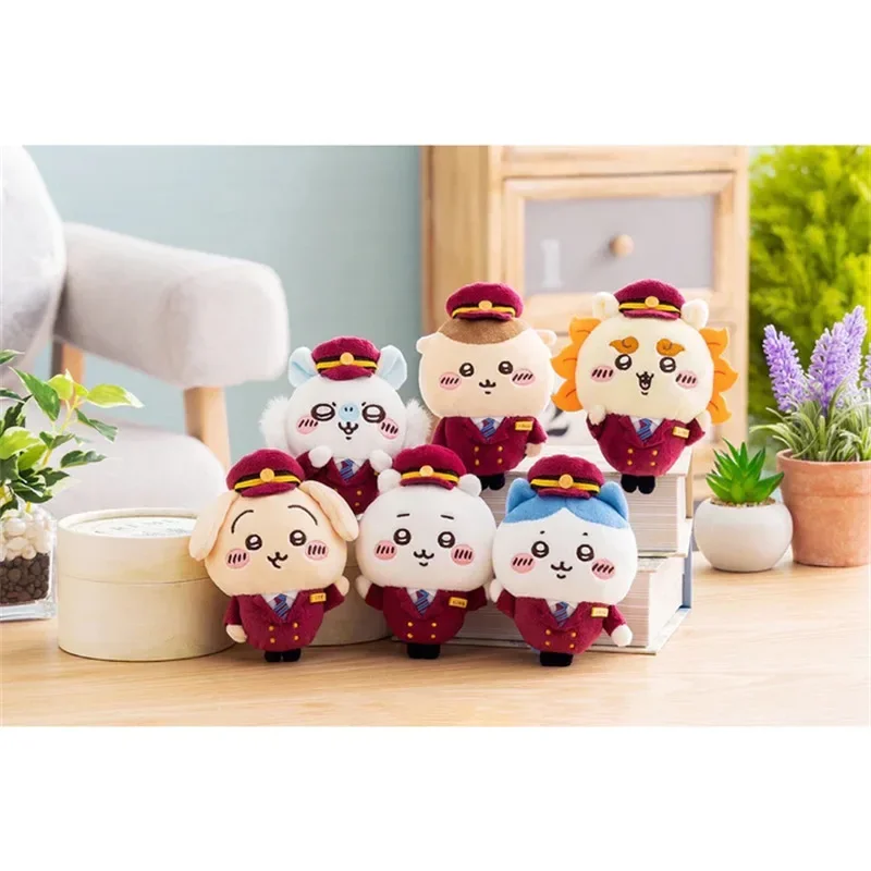 Cartoon Chikawa Hachiware Usagi Train Crew Tram Co Branded Plush Doll Pendant Anime Kawaii KeyChain Decoration Festival Gift