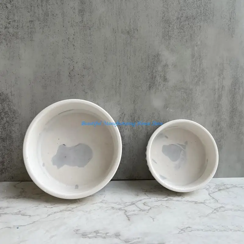 E56A 3D Handmade Stripe Flower Pot Silicone Mold Ceramic Cement Clay Mold for DIY