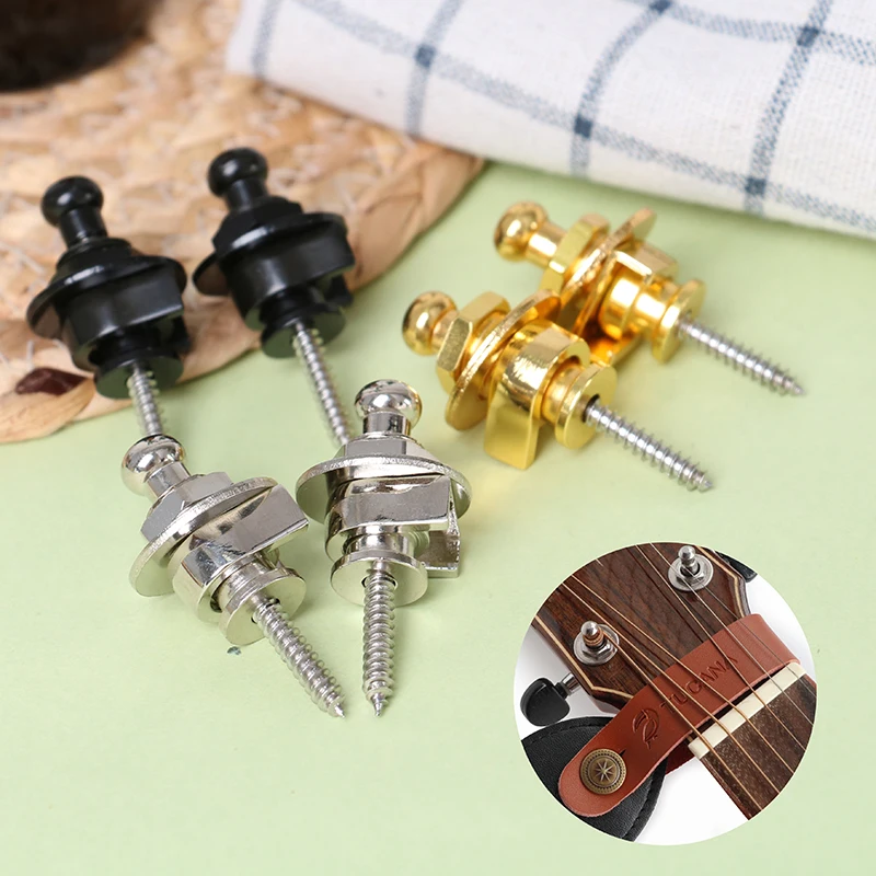 2Pcs Easy to install, Convenient to use Guitar Strap Lock Botton Schaller Straplocks Electric Acoustic Bass