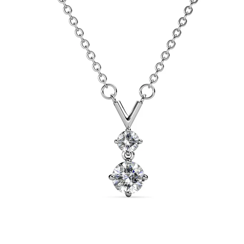 

Daisini 925 Sterling Silver Women Necklace Pendant with Swarovski Crystals 18k White Gold Plated Round Cut Elegant Fine Jewelry