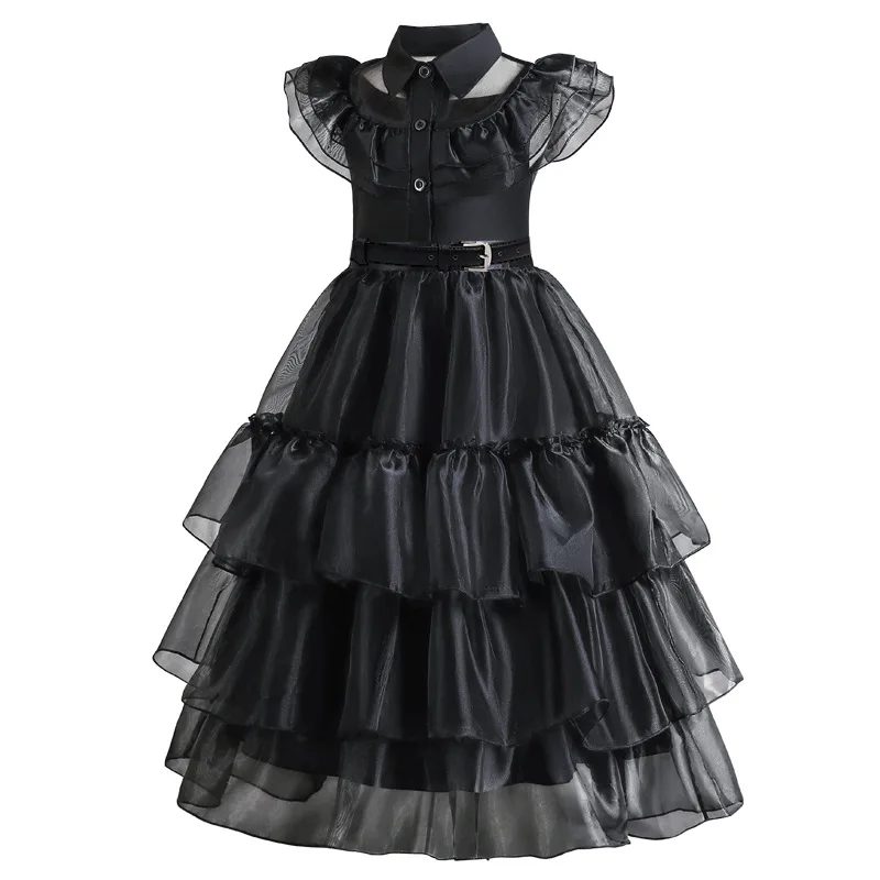 Girls Halloween Cosplay Gothic Dress Wed Role Playing Kids Carnival Party Costume Toddler Family Outfit - view 3