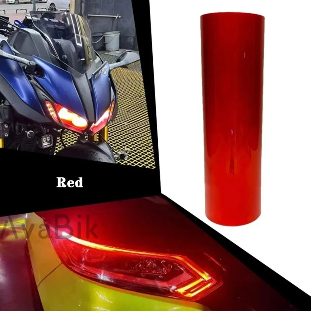 

0.3X1/3/6M Red Car Headlight Film & Taillight & Fog Light Lamp Smoke Black Car PPF Protective Film For Auto Decorate Accessories