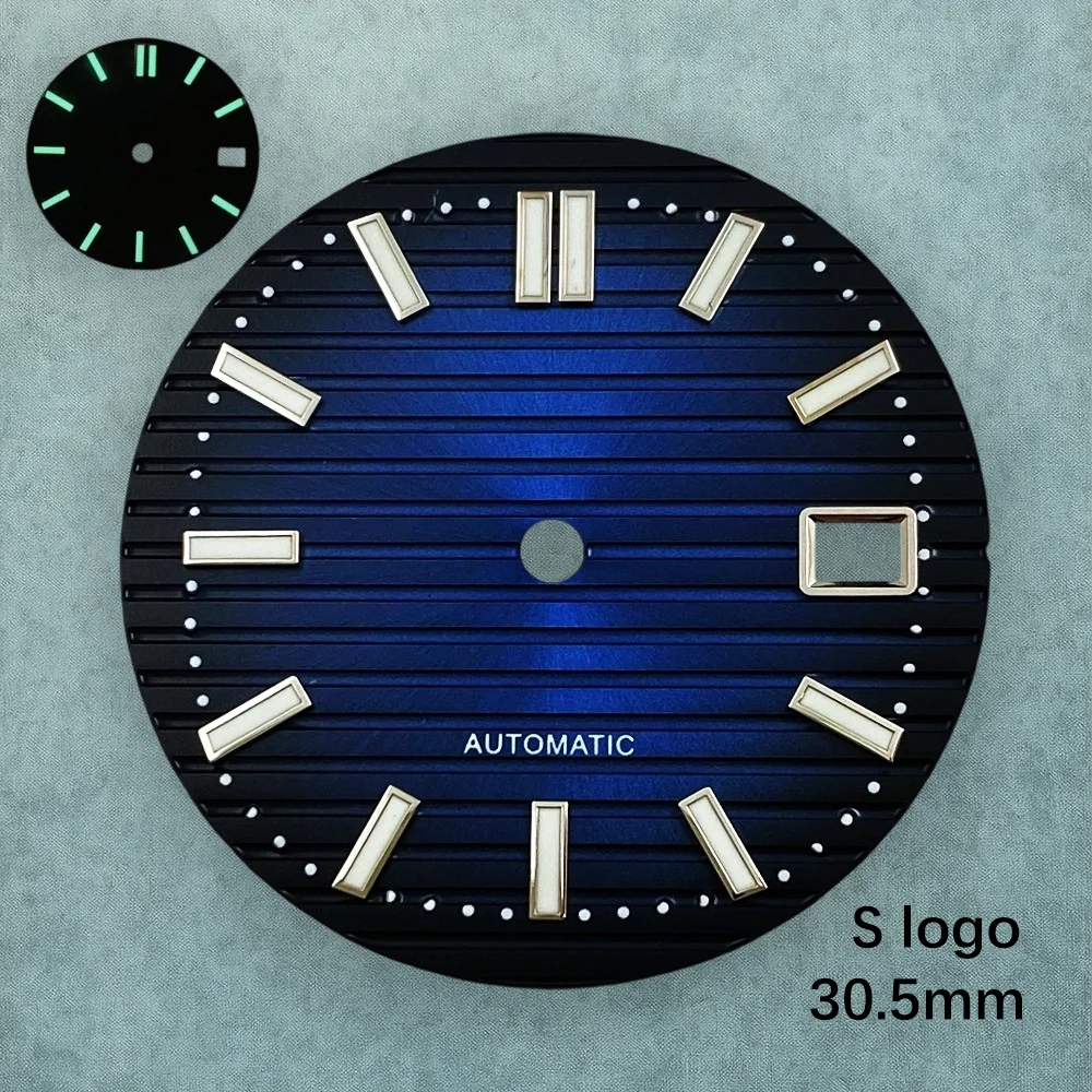 30.5 مللي متر S شعار نوتيلوس الهاتفي صالح NH35 NH36/4R/7S حركة الأخضر مضيئة شريط ساعة تعديل اكسسوارات أدوات إصلاح