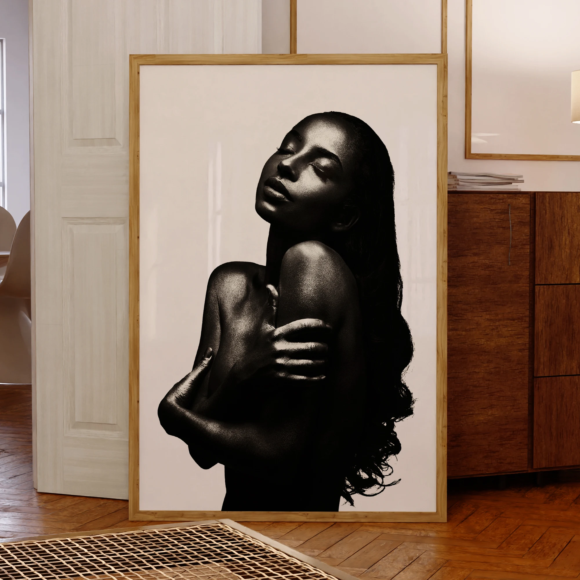 

Modern fashion Black girl pictures Wall Art Prints Canvas Painting Poster Picture For Living Room Home Decor