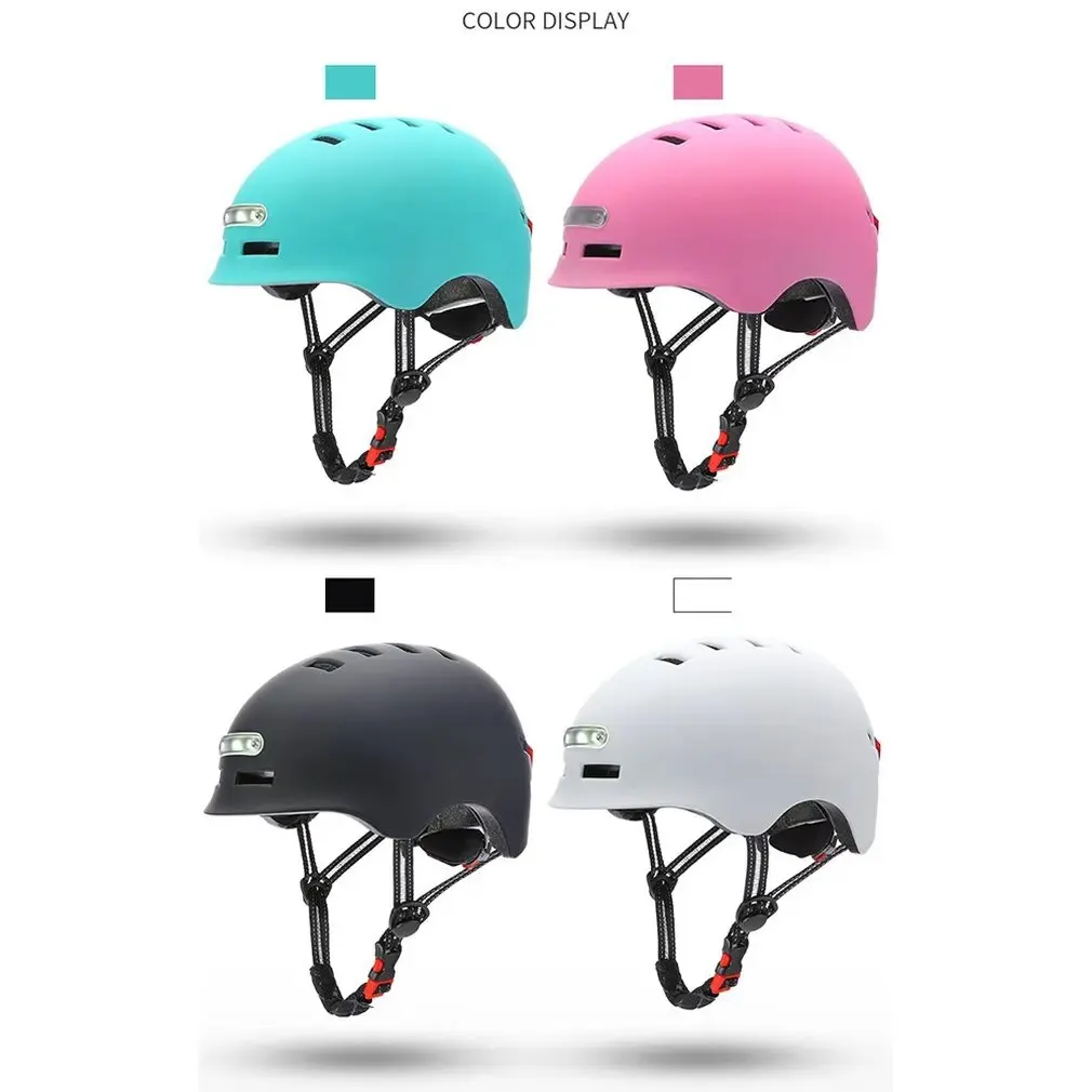 Motorcycle Helmet Lighting Headlight Warning Taillight Flash USB Charging Electric Scooter Balance Riding Skating Safety Helmet