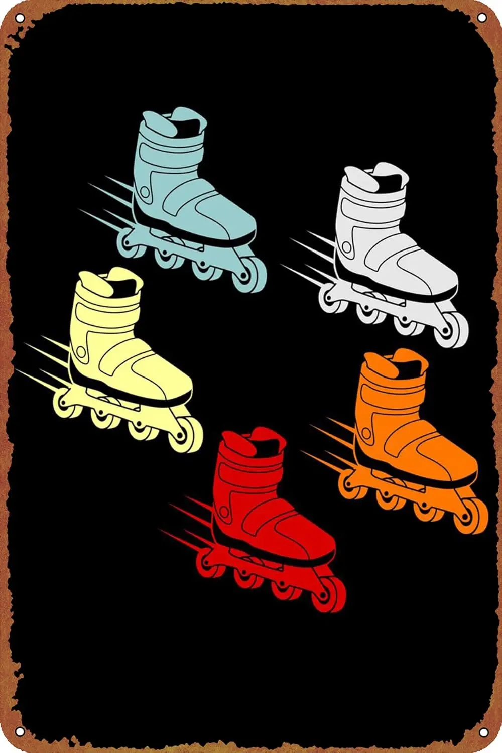 Inline Skating Poster Vintage Tin Sign for Bar Office Home Wall Decor Gift Retro Metal Sign  inch-aluminum