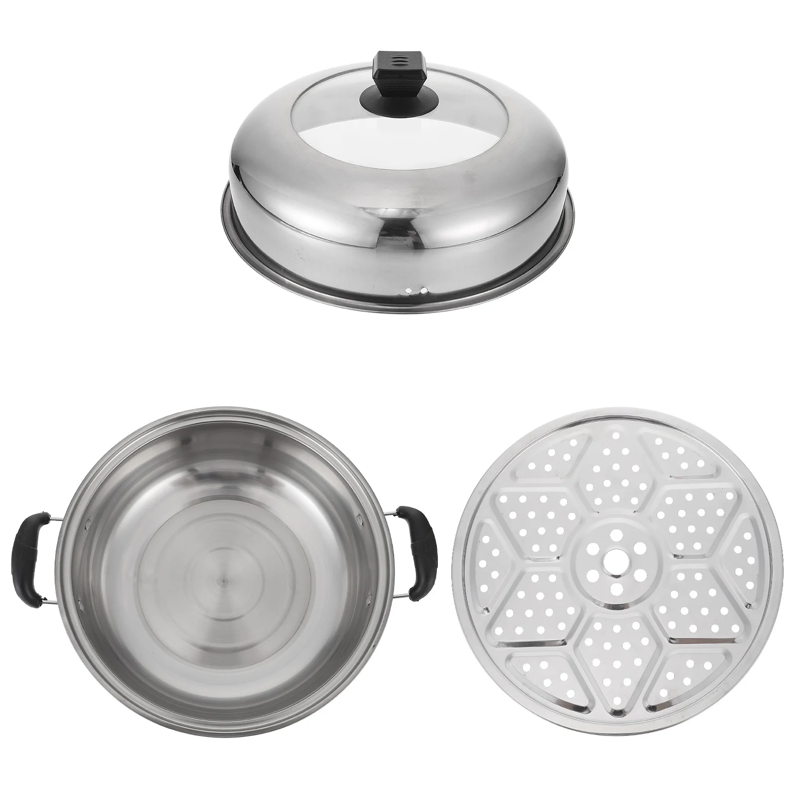 

Pot with Lid Steamer Cookware Stainless Cooking Small Steaming Steel Basket Soup