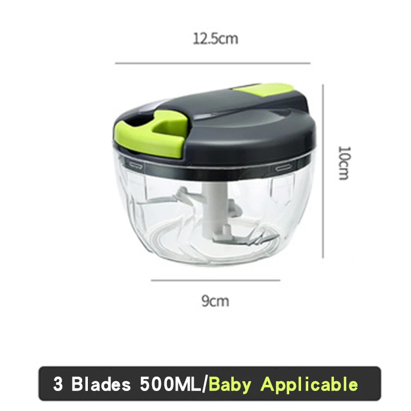 Manual Meat Grinder Hand-pulled Vegetable Cutter 500ml/900ml Kitchen Tools Hand Mixer Chop Meat Fruit Vegetable Wist Shredder