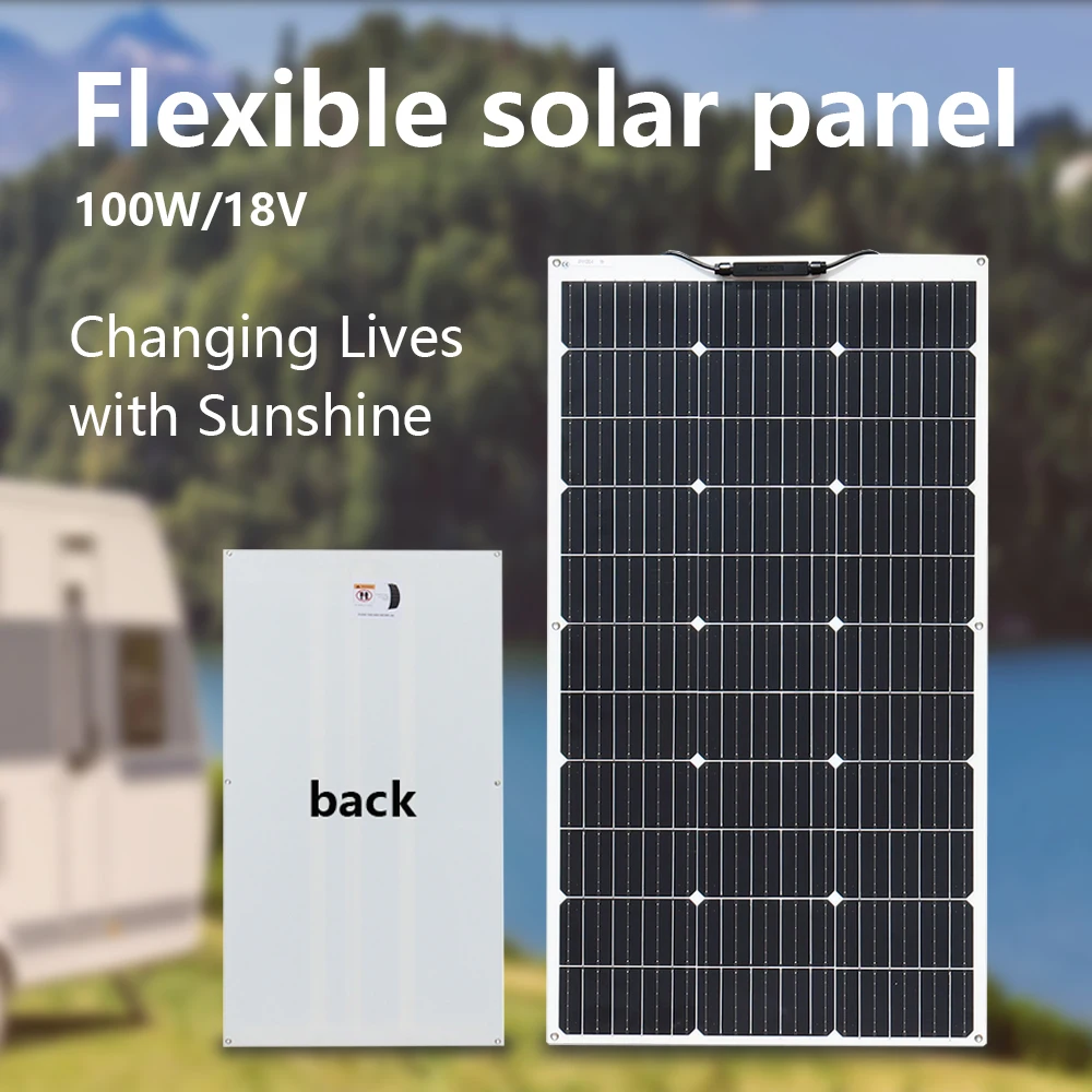 

100W / 200W Flexible Solarpanel Portable Mobile Solar Panel Charger Solar Cell Photovoltaic Kit with IP68 for Balcony Camp