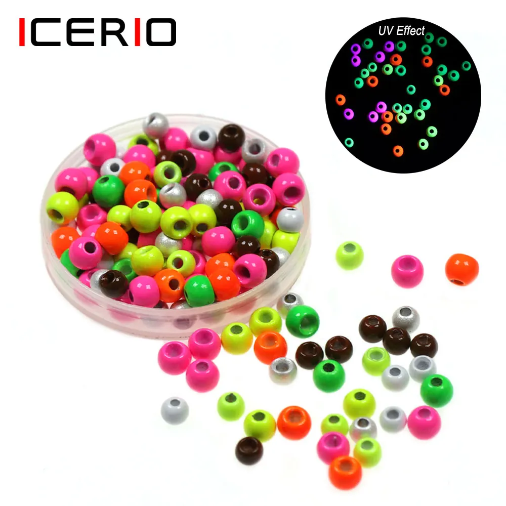 ICERIO Cuentas de latón UV Fluo 2-3,2mm para atar moscas naranja - imagen 4
