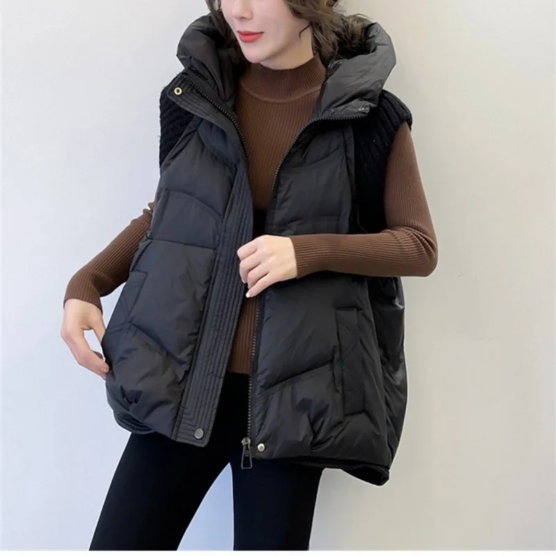 Off-season Plus Size Women's Down Cotton-padded Vest Coat 2025 Autumn Winter Female New Waistcoat Jacket Fashion Overwear