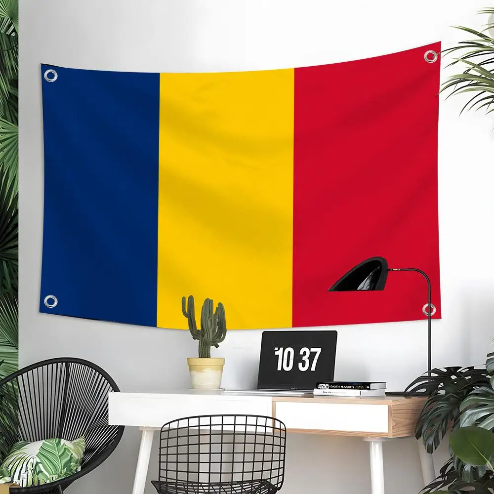 Romania Flags Custom Wall Hanging Background Art Banner For Bedroom Home Living Room Outdoor Decor