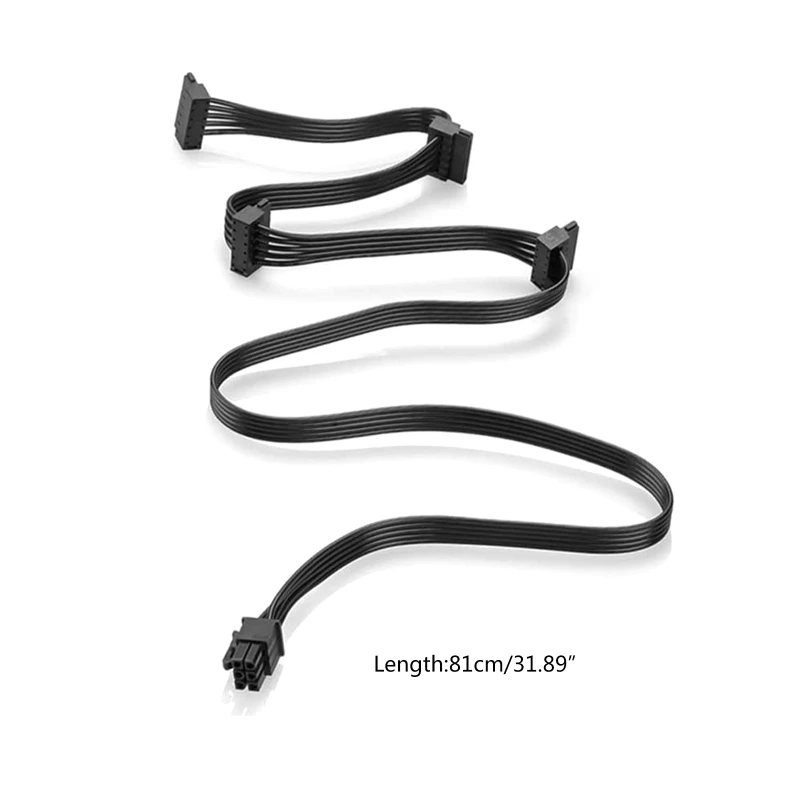 جهاز كمبيوتر شخصي خادم القرص الصلب 6Pin 1 ذكر إلى 4 أنثى كابل الطاقة الخائن