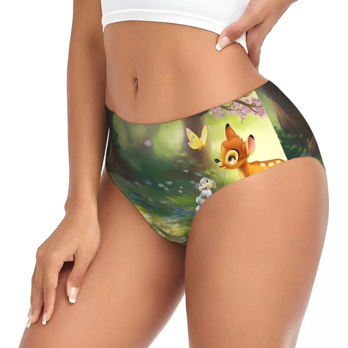 Intimo da donna personalizzato Bambi Fawn Cartoon Animes Mutandine Stretch Comic Briefs