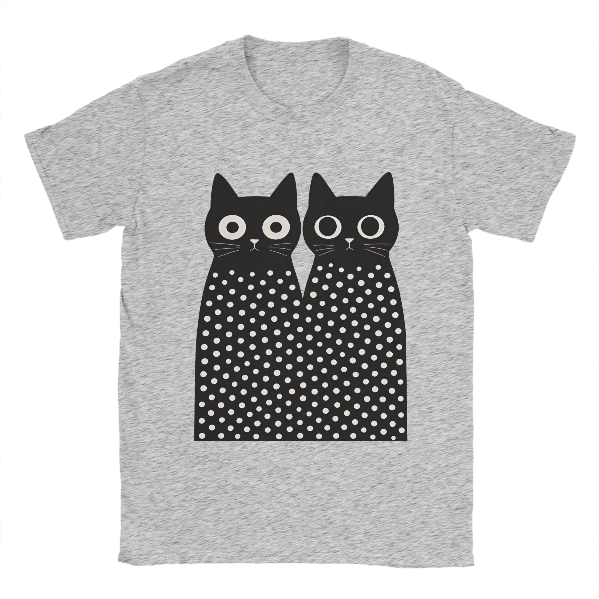 Men Women Yayois Kusamas Black Cats Polka Dot T Shirt  Cotton Tops Cool Short Sleeve Crewneck Tee Shirt Classic T-Shirts