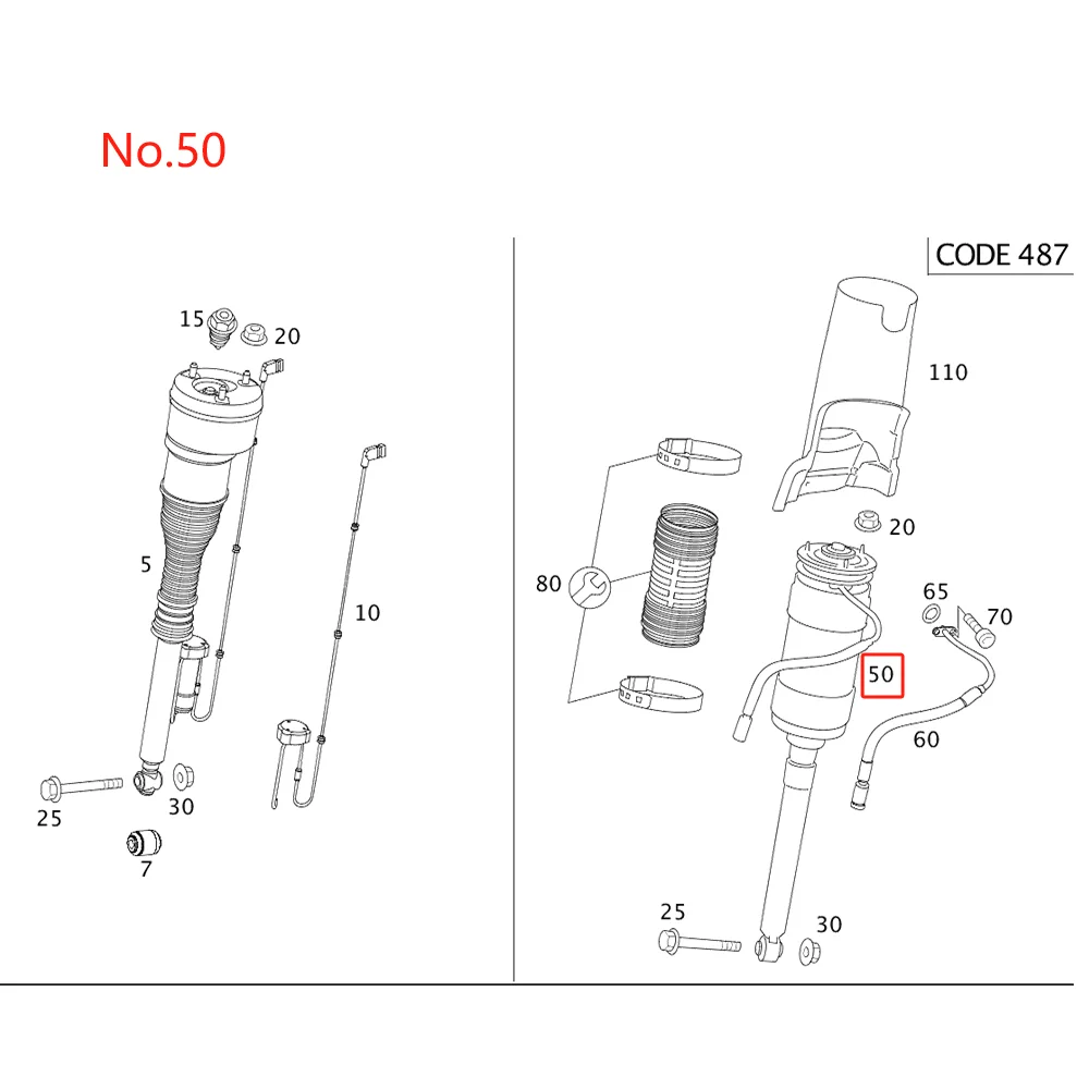 

1Pc Rear ABC Hydraulic Shock Absorber For Mercedes-Benz W221 C216 CL500 CL600 S600 2213206313 2213209013 A2213208913 Auto Parts