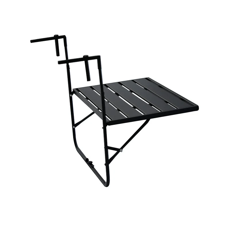 Outdoor Balcony Railing Hanging Table Wrought Iron Home Foldable Hanging Table Outdoor Leisure Hanging Small Table