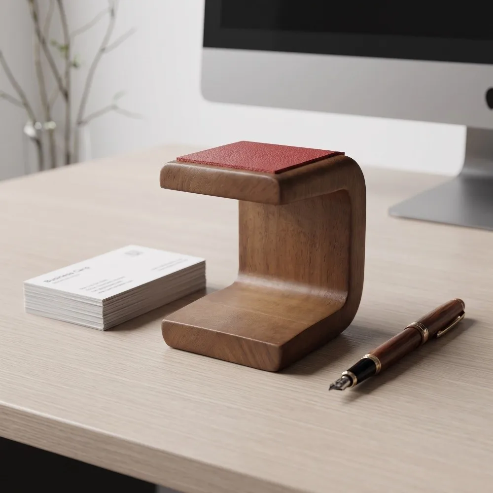 Wooden Watch Stand Gifts Table Top Ornament Jewelry Display Rack with Leather Pad Simple Watch Display Stand Countertop