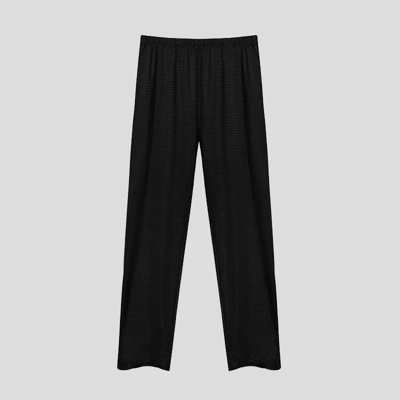 pajama pants men's summer ice silk casual trousers air-conditioned trousers thin spring and autumn loose large size