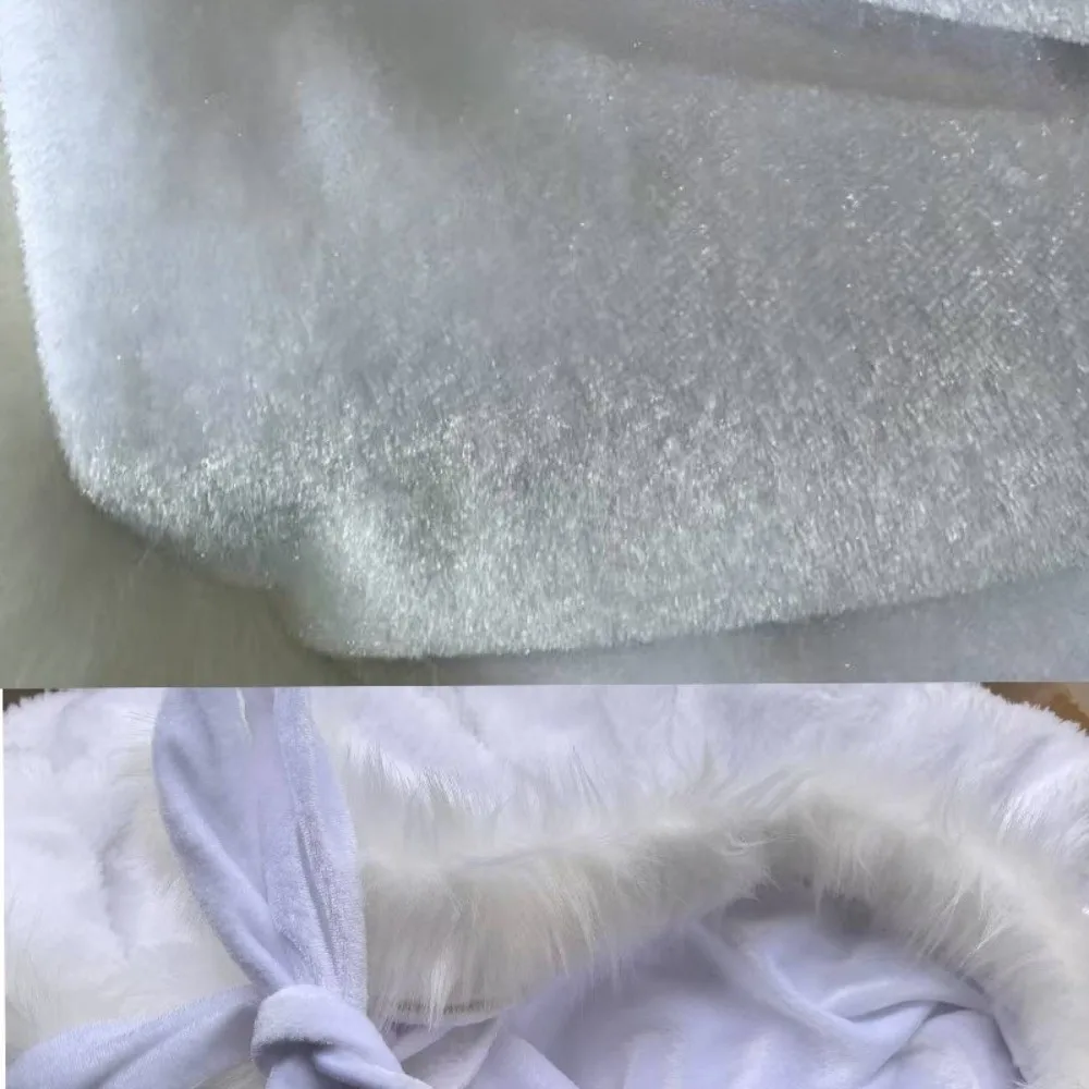 New Winter Lady's Velvet Hooded White Thicked Bride Long Shawl Santa Claus Cloak Carnival Party