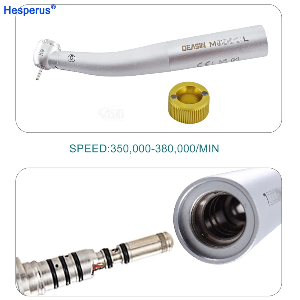 Den tal high speed handpiece Fiber Optic LED Turbine Handpiece 8000 /M9000L For k v Quick Coupling denti stry tools