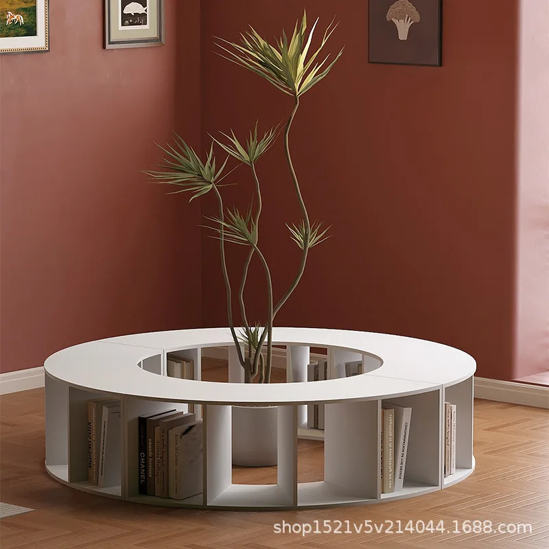 Creative curved bookshelf Kindergarten reading area Floor-to-ceiling bookshelf Student household small bookcase Free combination
