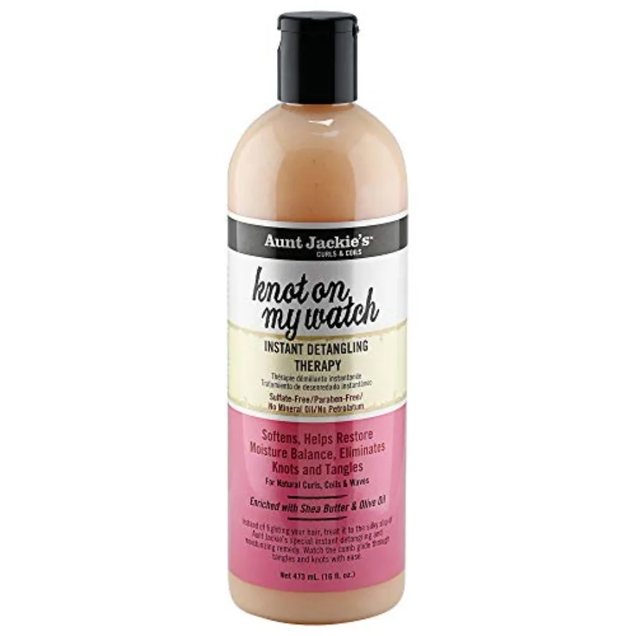 Aunt Jackie's Curls and Coils Knot On My Watch Instant Hair Detangling Therapy for Natural Curls, Coils and Waves, Enriched wit