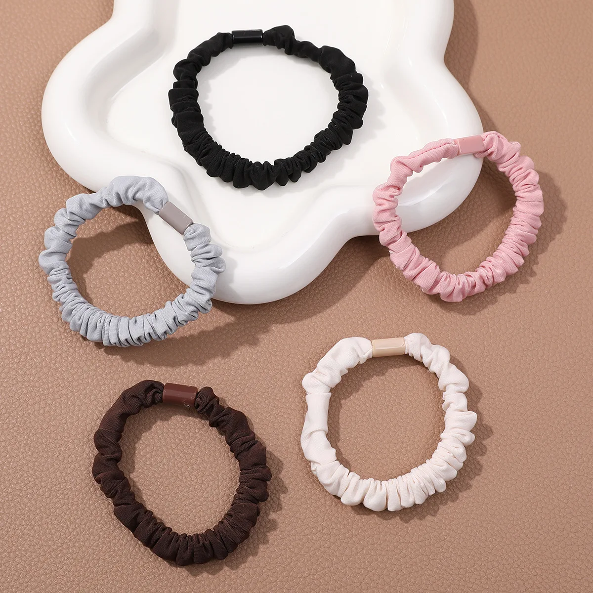 5pcs korean style chill hair ties no damage for women cute hair accessories for girls female barrettes