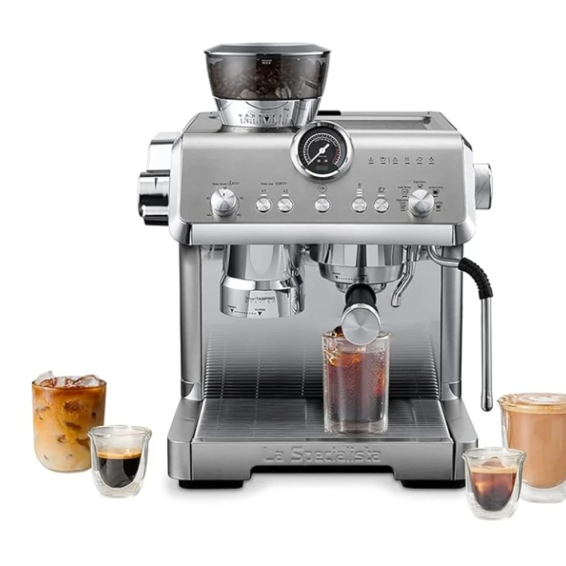 ماكينة اسبريسو أوبرا الخاصة مع المشروب البارد، عصا بخار على الطراز التجاري لللاتيه والكابتشينو، مطحنة مدمجة، EC9555M