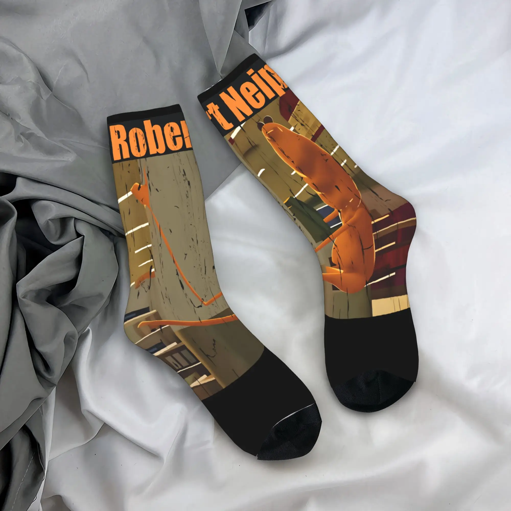 

Men's Socks Funny Robert Help Marcus The Worm Stockings Non Slip High Quality Socks Spring Retro Pattern Running Sports Socks