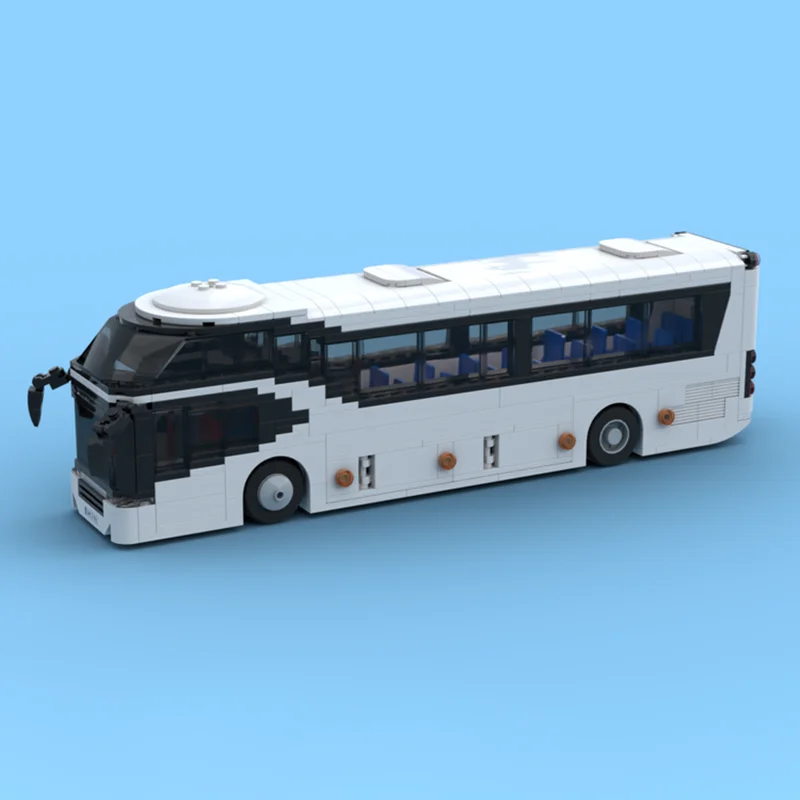 MOC-74640 City Transport Bus Assembly Stitching Building Blocks Model MOC Creative Building Blocks Toys Kids Birthday Toys Gifts