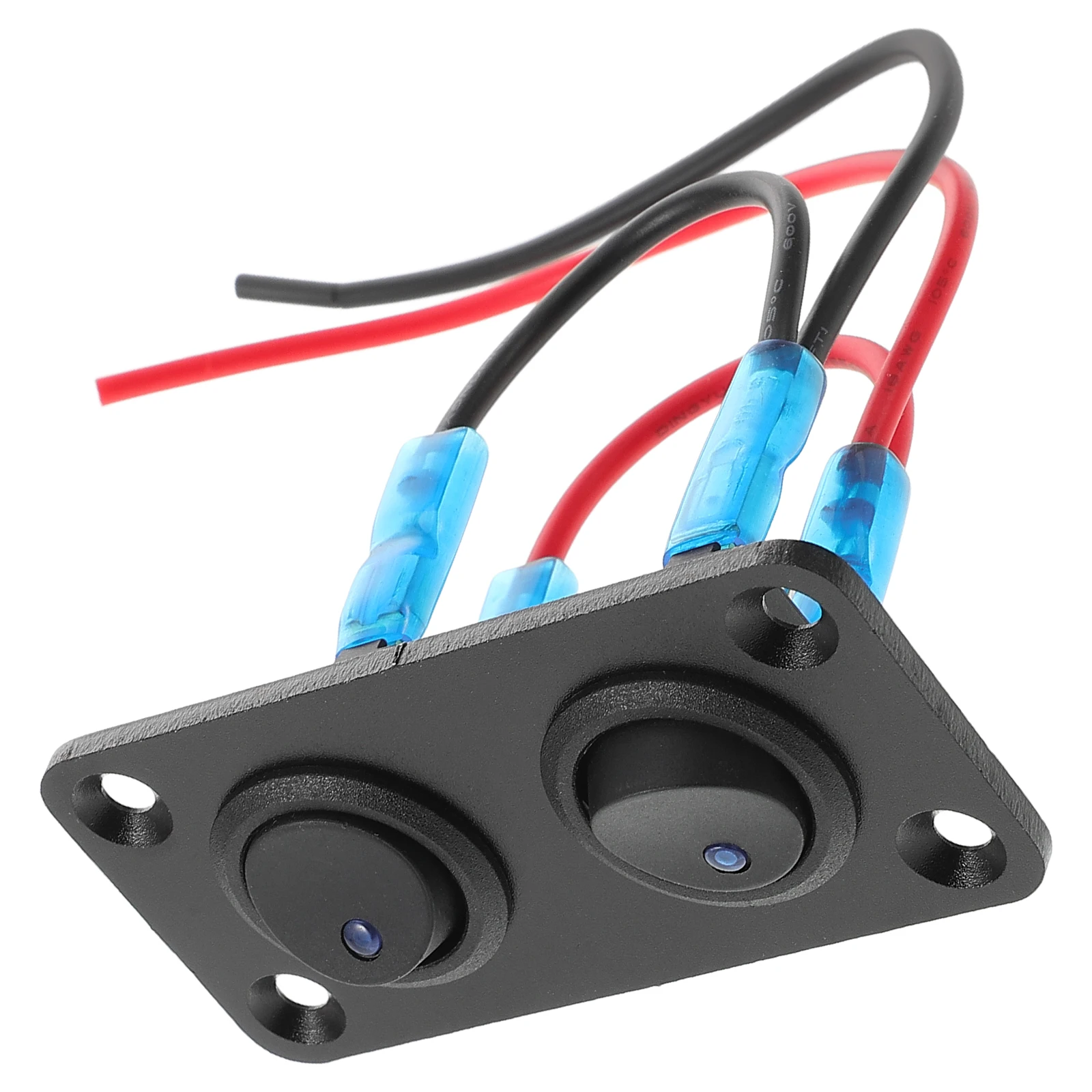 

Rocker Switch Panel 2 Gang Boat Marine Car RV Toggle Switches Control Button Replacement Cat Eye Durable Reliable Easy Operate