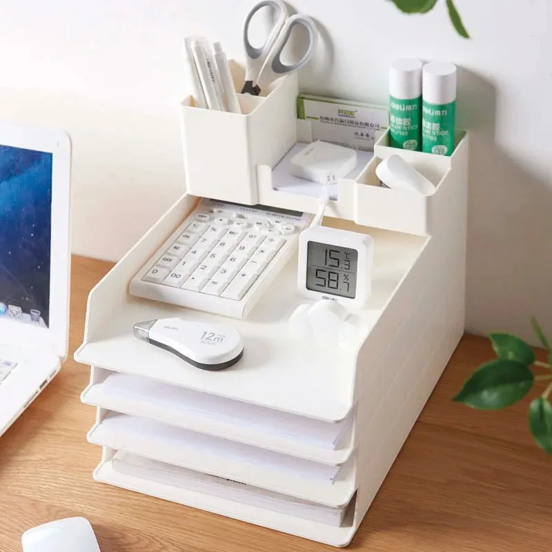 

Desktop File Box Office Document Storage Box Multi-layer Data Sorting Storage Rack