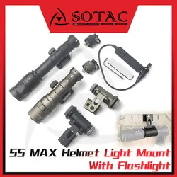 Tactical SS MAX Helmet Light Mount with M300V IR M600V IR M300B M300C M600B Flashlight SOTAC GEAR