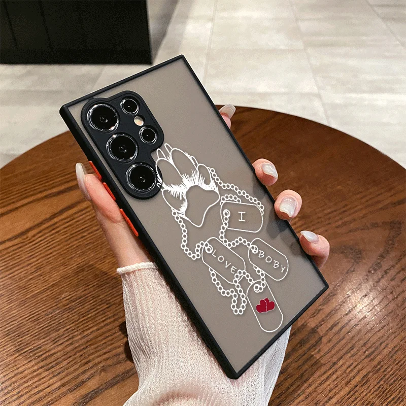 Funny Cartoon Pet Cute Dog Paw Print Phone Case for Samsung Galaxy S25 S24 Fe S23 Ultra S22 Plus S21 FE M52 M53 Shockproof Cover - view 5
