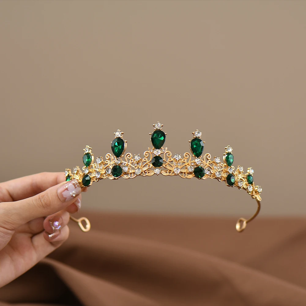 Queen Bridal Crown Headband Wedding Simple Style Crystal Tiara For Birthday Party Adult Ceremony Girl's Hair  Accessories