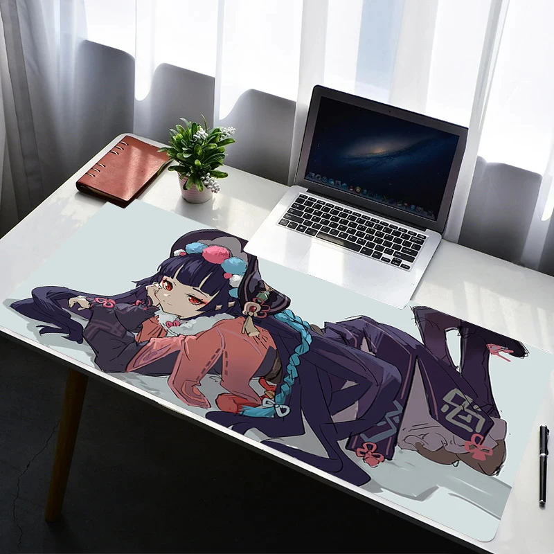 

Mouse Pad Laptop Non Slip Extended Desktop Mouse Mat PC Anime Keyboard Pad G-genshin Impact Yun Jin Gaming Accessories Mousepad