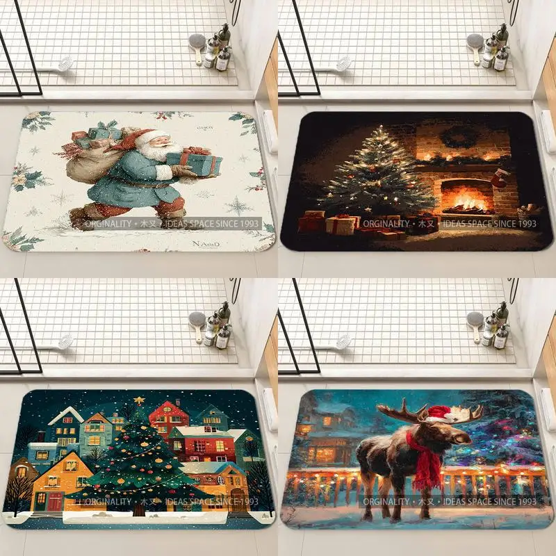 

Santa Bringing Gifts Living Room Decoration Home Sofa Non-Slip Carpet Study Bedroom Tatami Children'S Soft Floor Mat