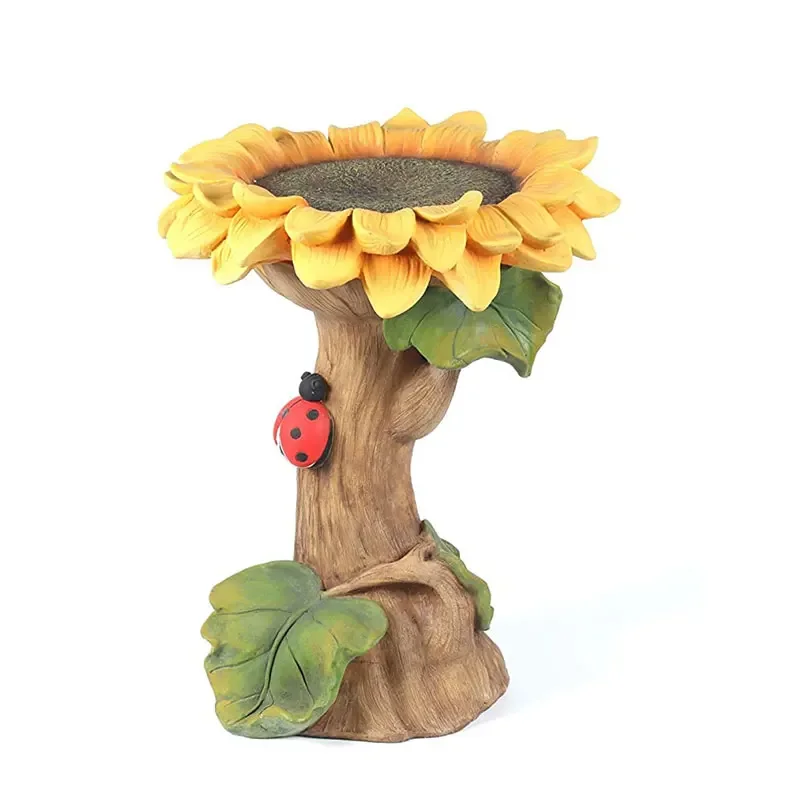 

Sunflower Bird Bath Feeder Window Viewing Bird Feeders Tray Birdhouse Pet Feeder Garden Statue Outdoor Ornaments