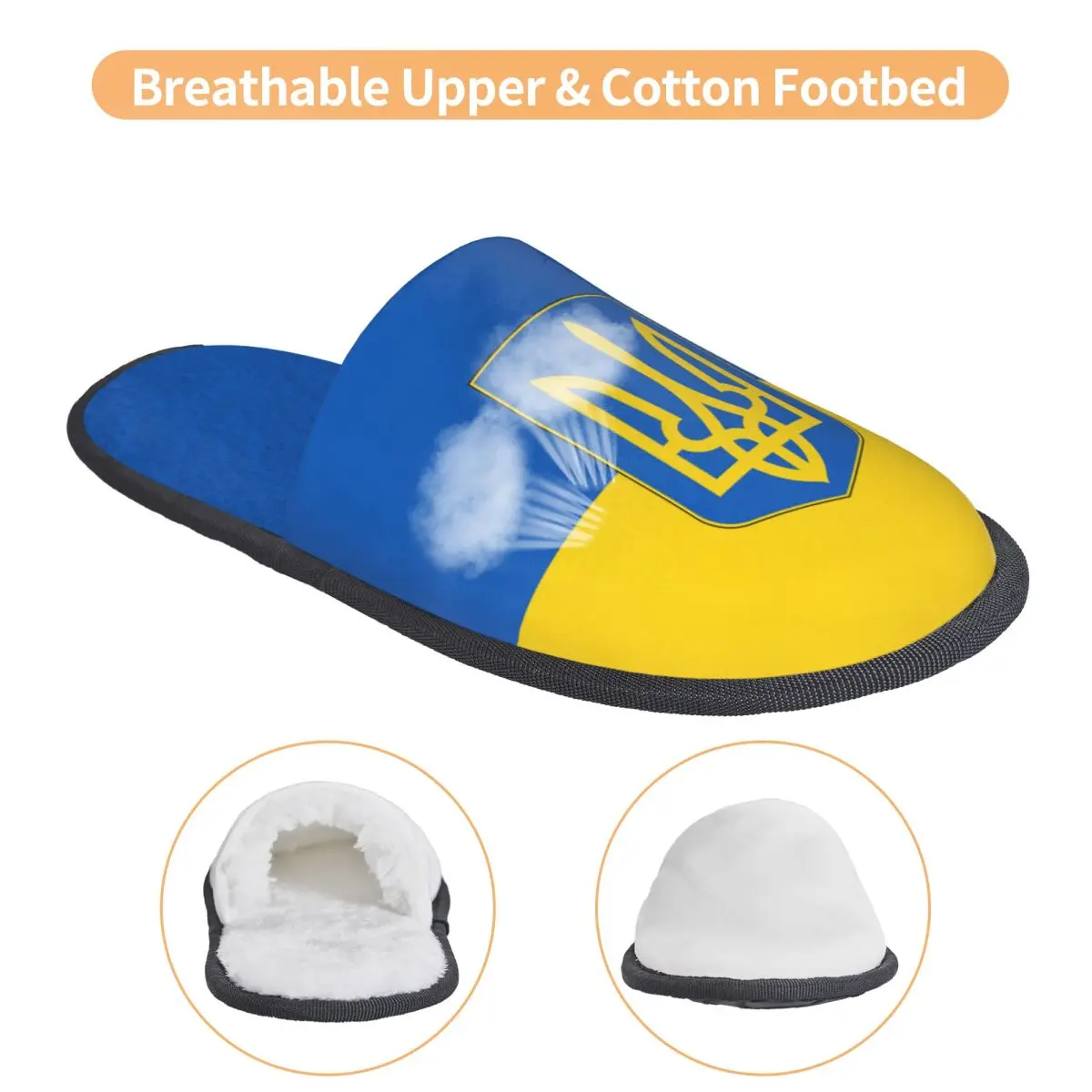 Custom Flag Of Ukraine Guest Slippers for Spa Women Patriotic House Slipper
