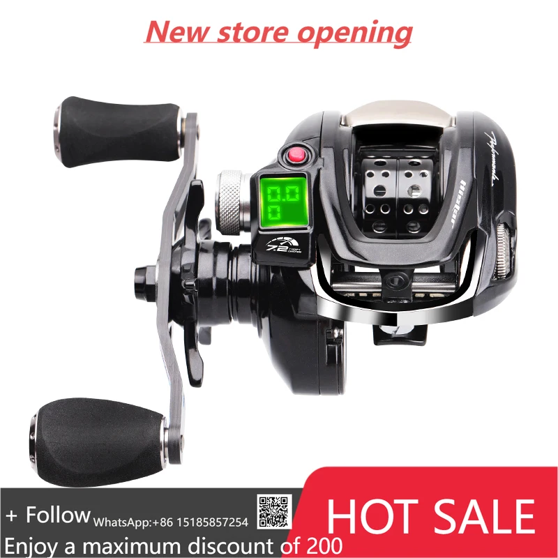 K SIC دليل مقبض عضوي فائق الصف رئيس الملائكة قضيب كومبو عالية الكربون قصبة صيد خشبية ومجموعة عجلات Baitcast الرقمية