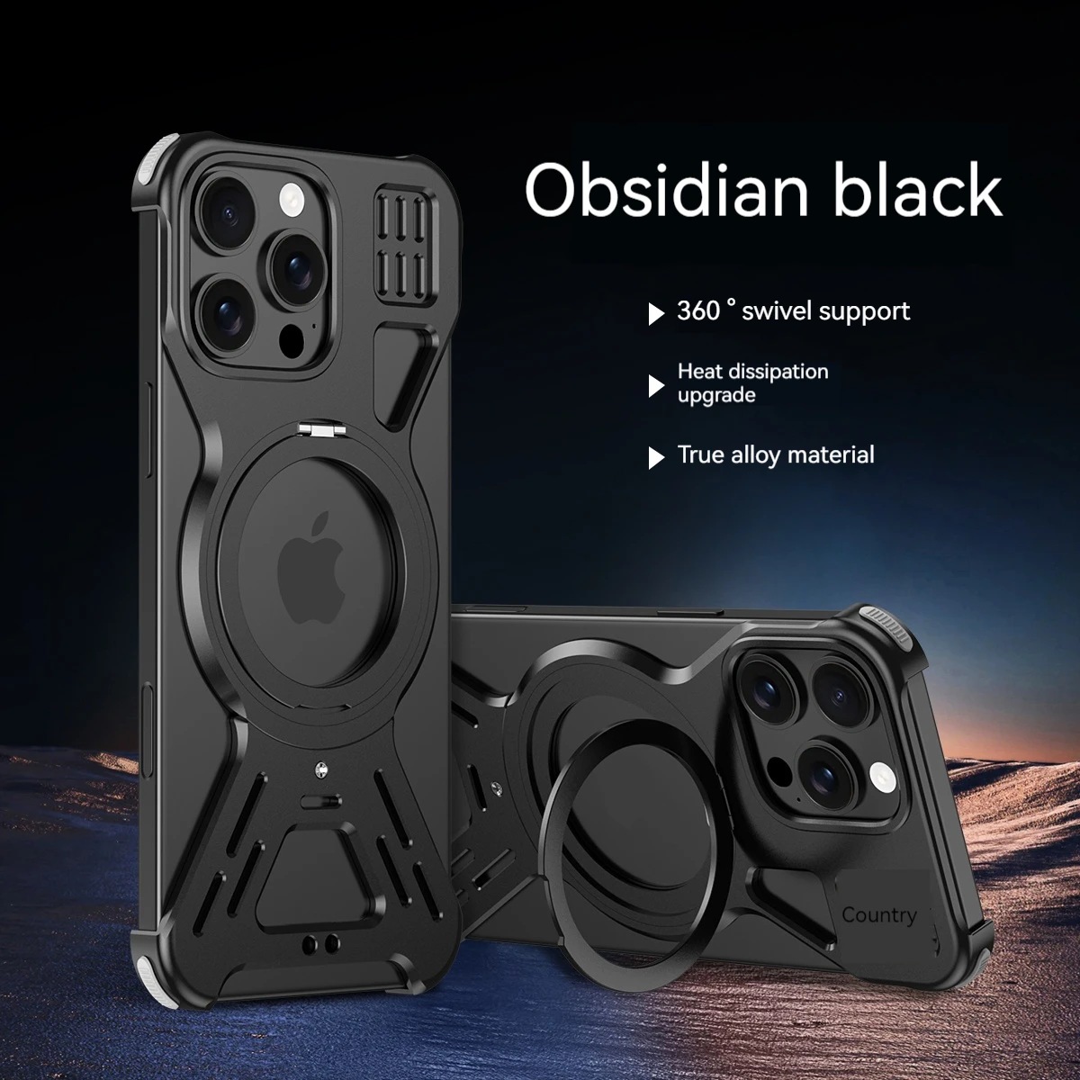 

Magnetic Metal 360° Ring Holder Aluminum Alloy Heat Dissipation Case For Iphone 15 16 Pro Max Magsafe Phone Cover Ring Kickstand