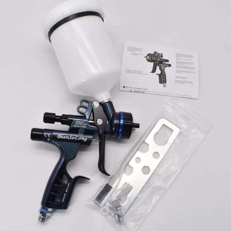 5800G HVLP Spray Gun 1.3mm Nozzle 600ml Gravity Feed Paint Sprayer for Car Auto Body Repair Furniture Painting