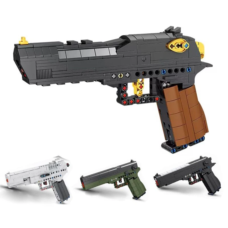 

World War II US Famous Pistol Series Desert Eagle MOC Building Block Beretta 92 Launcheable Bullet Children's Toy Birthday Gift