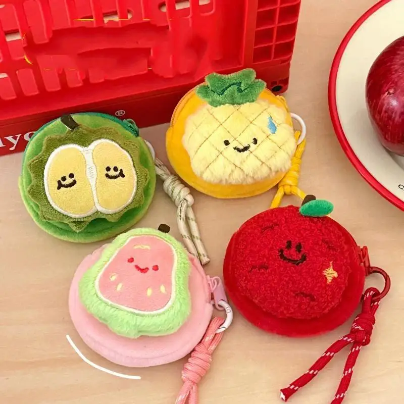 1 Pcs Cute Fruit Coin Purse Hanging Rope Pendant Bag Decoration Headphone Bag Pendant Suitable For Women Girls