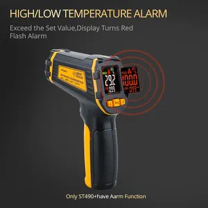 Dijital kızılötesi termometre, sıcaklık ölçer, lazer pirômetro temassız higrometre, go, nem, renkli, lcd, alarm ışığı, İlk 10 satış pirômetro-no. 5