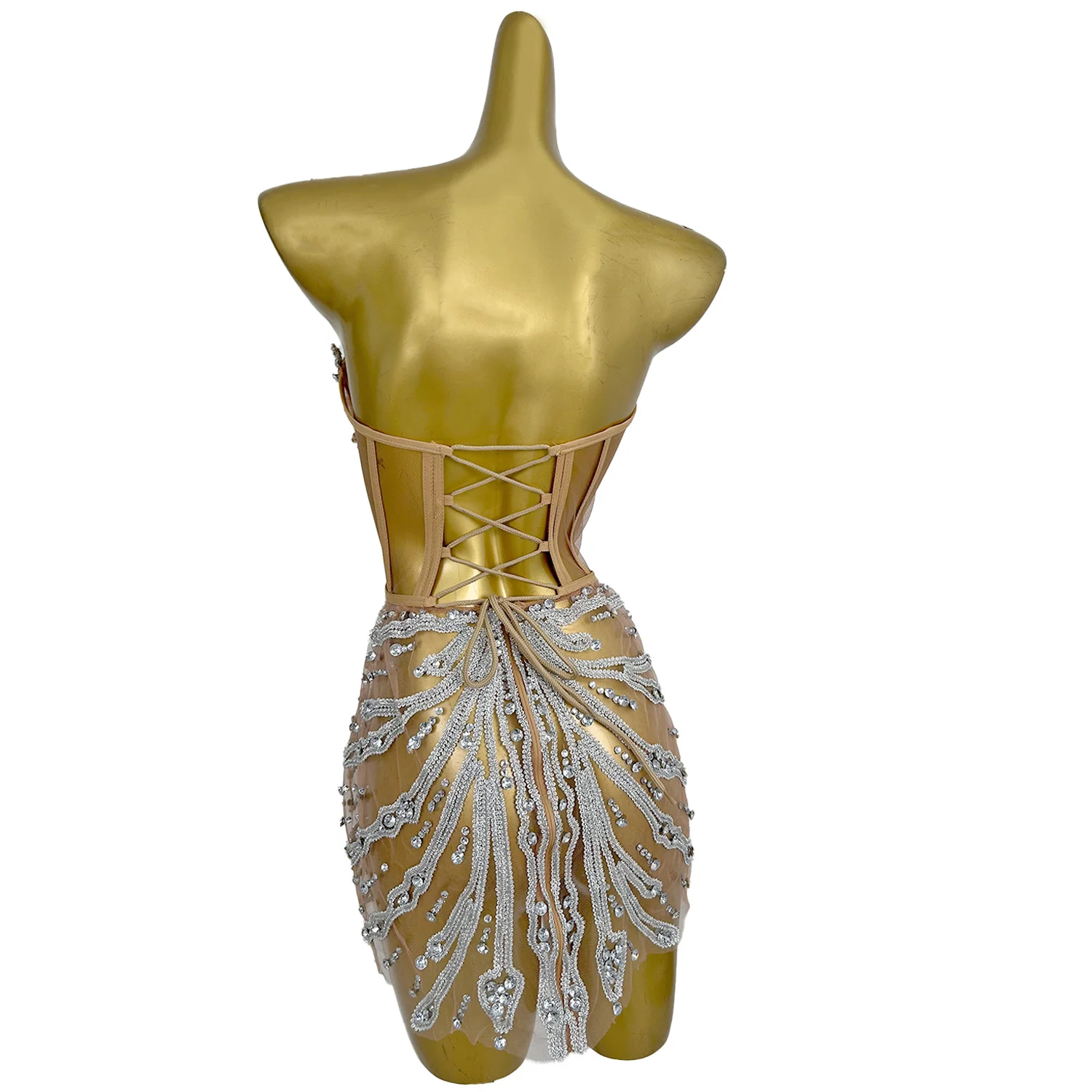 

Сексуальный корсет без бретелек со стразами, мини-юбки, комплект из 2 предметов, женское вечернее банкетное платье, клубная вечеринка, праздничный наряд, вечернее платье