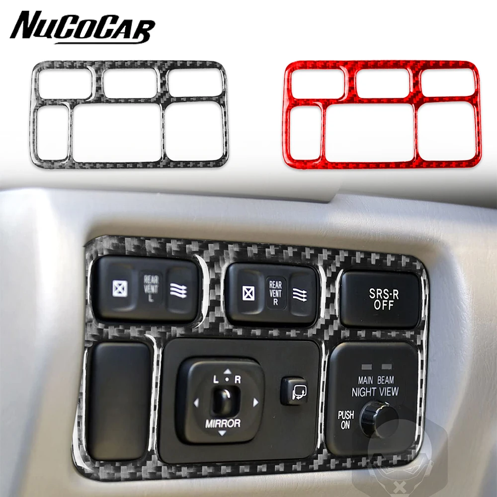 For Toyota Land Cruiser For Lexus LX 470 2003-2007 Carbon Fiber Lighting control panel Car Interior Accessories Stickers