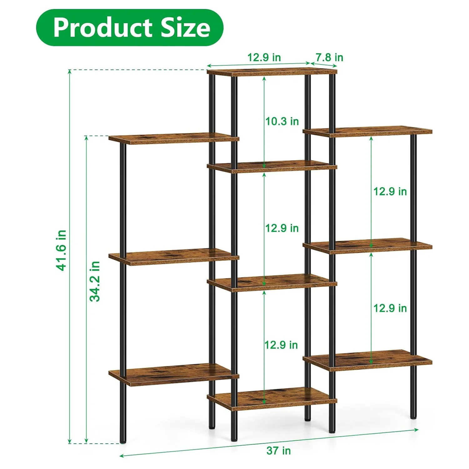 Indoor/Outdoor Plant Stand, Corner Display Rack for Flowers. Ideal for Living Room, Patio, Porch, Balcony, and Garden Use.